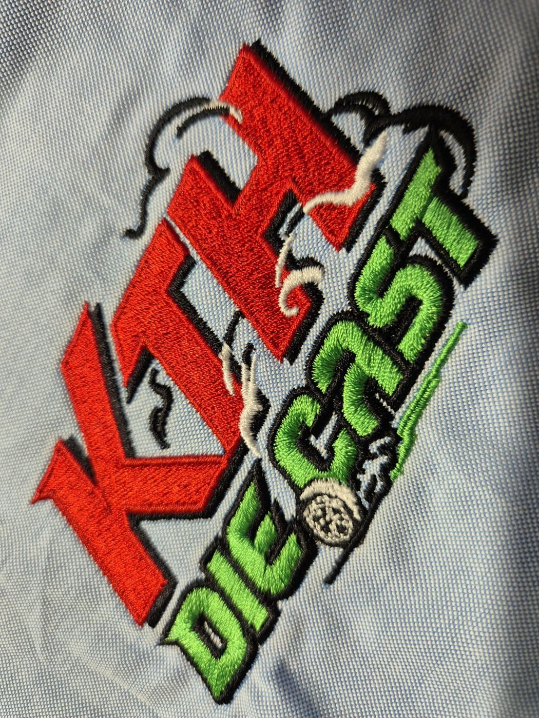 KTH Diecast logo embroidered in red and green
